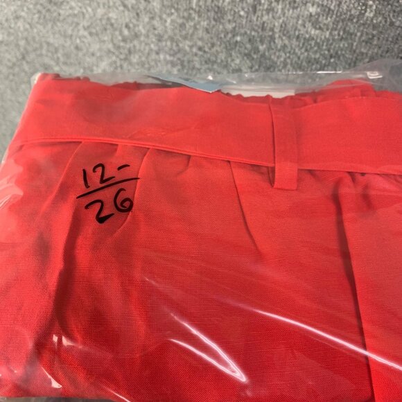 NEW Ann Taylor Womens Red Linen‎ Blend Tie-Waist Pants L Petite High Rise - Picture 12 of 12